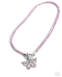 Paparazzi Set On SHIMMERING Wings - Pink Necklace Aerial Appeal - Pink Bracelet