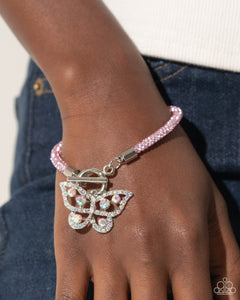 Paparazzi Set On SHIMMERING Wings - Pink Necklace Aerial Appeal - Pink Bracelet