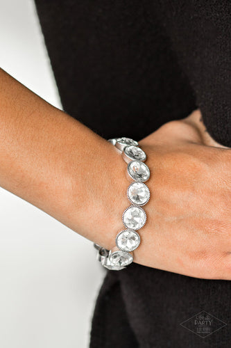 Paparazzi-Number One Knockout - White Bracelet