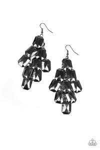 Paparazzi - Contemporary Catwalk - Black Earrings