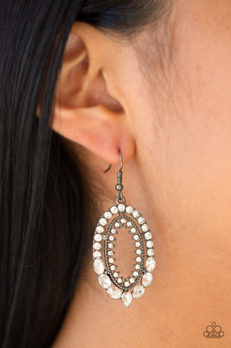 Paparazzi Trophy Shimmer - Black Earrings