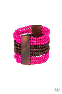 JAMAICAN Me Jam - Pink Wooden Bracelet