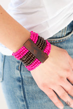 Load image into Gallery viewer, JAMAICAN Me Jam - Pink Wooden Bracelet