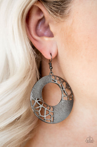 Shattered Shimmer - Black Earrings