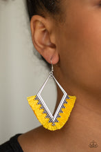 Load image into Gallery viewer, Paparazzi When In Peru - Yellow fringe tassel earrings