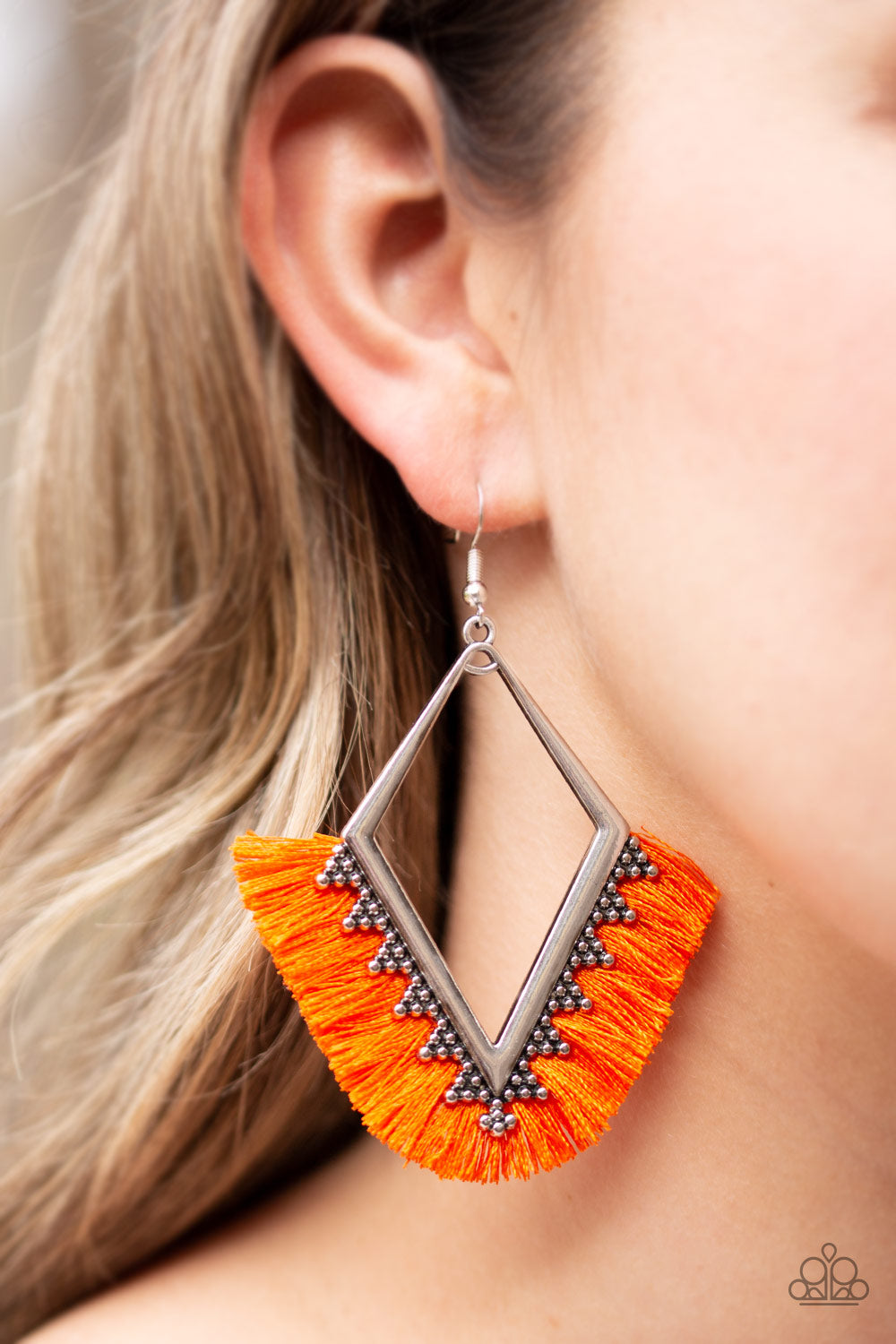 Paparazzi When In Peru - Orange Earrings