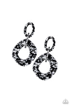 Load image into Gallery viewer, Confetti Congo - Silver and black earrings