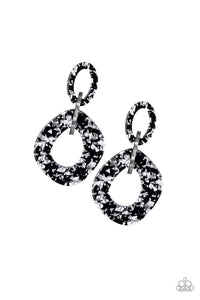 Confetti Congo - Silver and black earrings