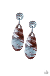 Paparazzi - A HAUTE Commodity - Brown and Blue Earrings