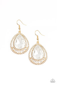 Paparazzi - All Rise For Her Majesty Gold Earrings