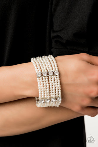 Get In Line - White Necklace