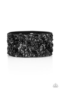Paparazzi Starry Sequins - Black Bracelet
