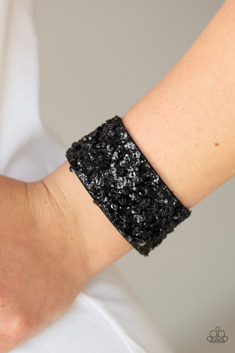 Paparazzi Starry Sequins - Black Bracelet