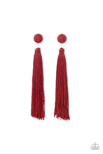 Load image into Gallery viewer, Paparazzi- Tightrope Tassel - Red earrings