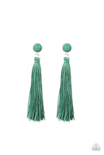 Load image into Gallery viewer, Paparazzi Tightrope Tassel - Green earrings