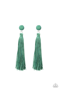 Paparazzi Tightrope Tassel - Green earrings
