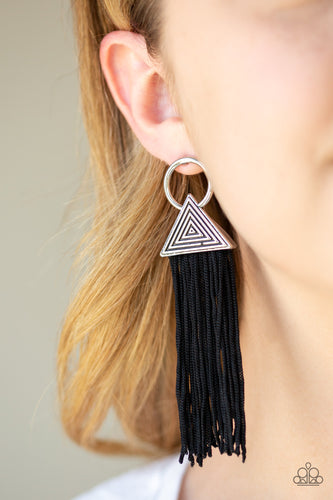 Paparazzi Oh My GIZA - Black Earrings