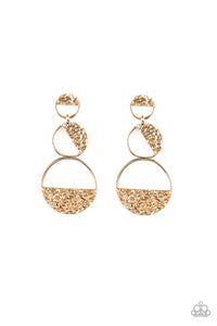 Paparazzi - Triple Trifecta - Gold earrings