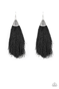 Paparazzi Tassel Temptress - Black earrings