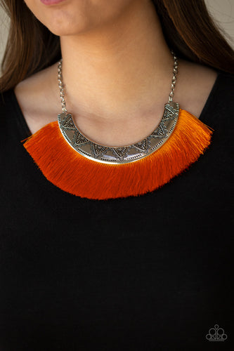 Paparazzi - Might and MANE - Orange Necklace