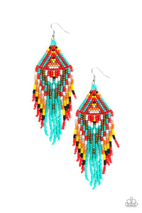 Paparazzi - Boho Blast - Blue earrings