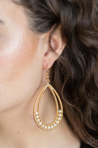 Paparazzi - Glitz Fit - Gold Earrings