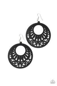 Coachella Cabana - Black Wooden earrings