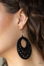 Load image into Gallery viewer, Coachella Cabana - Black Wooden earrings