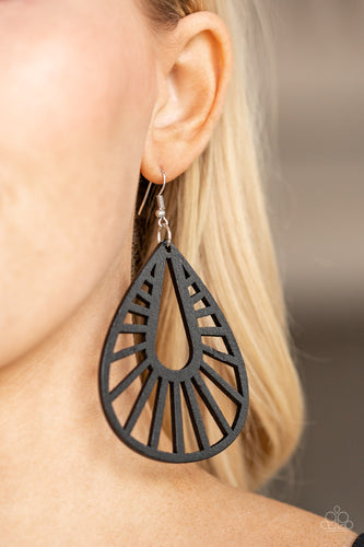 Coachella Chill - Black Wooden earrings