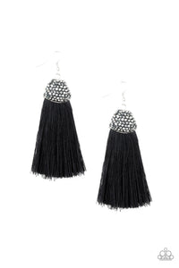 Paparazzi Razzle Riot - Black earrings