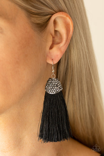 Paparazzi Razzle Riot - Black earrings