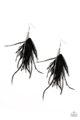 Paparazzi - Showstopping Showgirl - Black Earrings