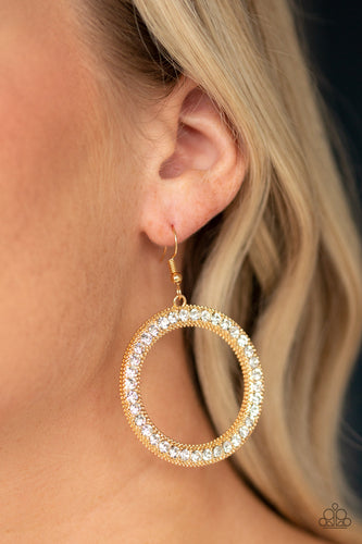 Paparazzi Haute Halo - Gold Earrings