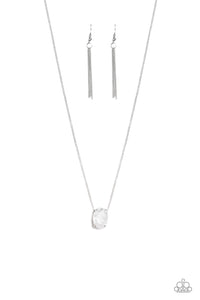 Paparazzi - Extra Ice - White Necklace
