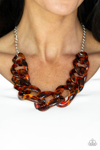 Paparazzi Red-HAUTE Mama - Brown Necklace