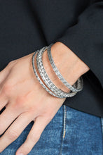 Load image into Gallery viewer, Paparazzi - Glitzy Grunge - White Bracelet