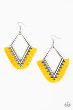 Load image into Gallery viewer, Paparazzi When In Peru - Yellow fringe tassel earrings