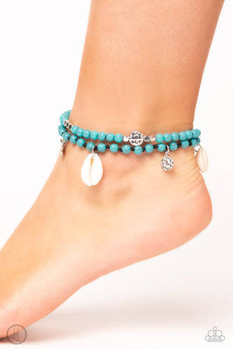 Paparazzi Buy and SHELL ANKLET - Blue