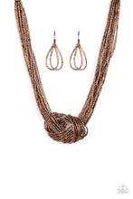 Load image into Gallery viewer, Paparrazzi Knotted Knockout copper Necklace