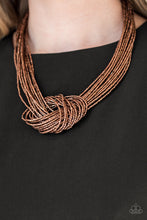 Load image into Gallery viewer, Paparrazzi Knotted Knockout copper Necklace