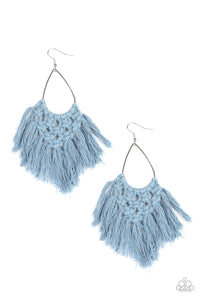 Paparrazzi Oh Macrame’ Oh my Blue Earrings